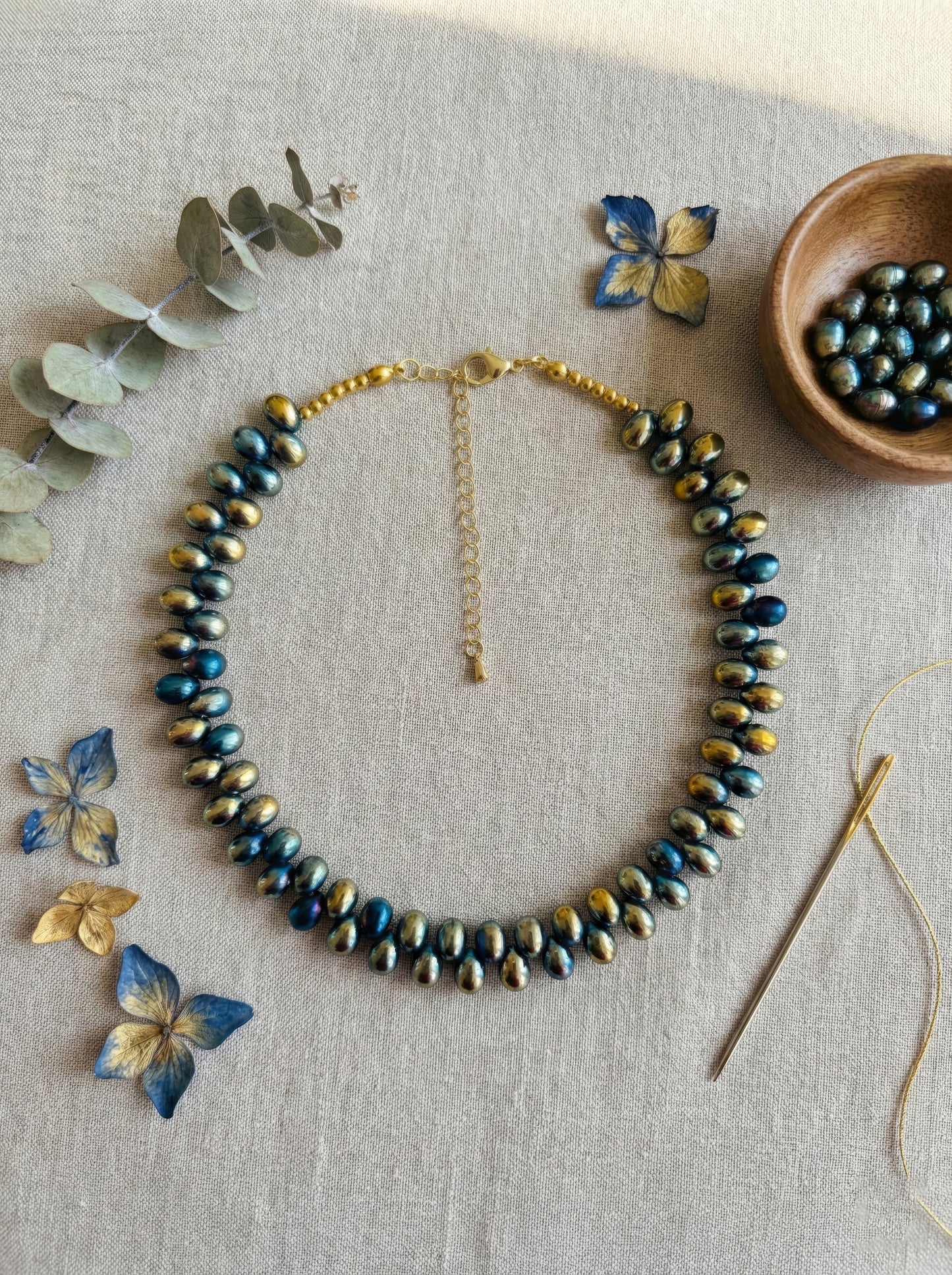 Prism Collar Necklace - Blue & Gold