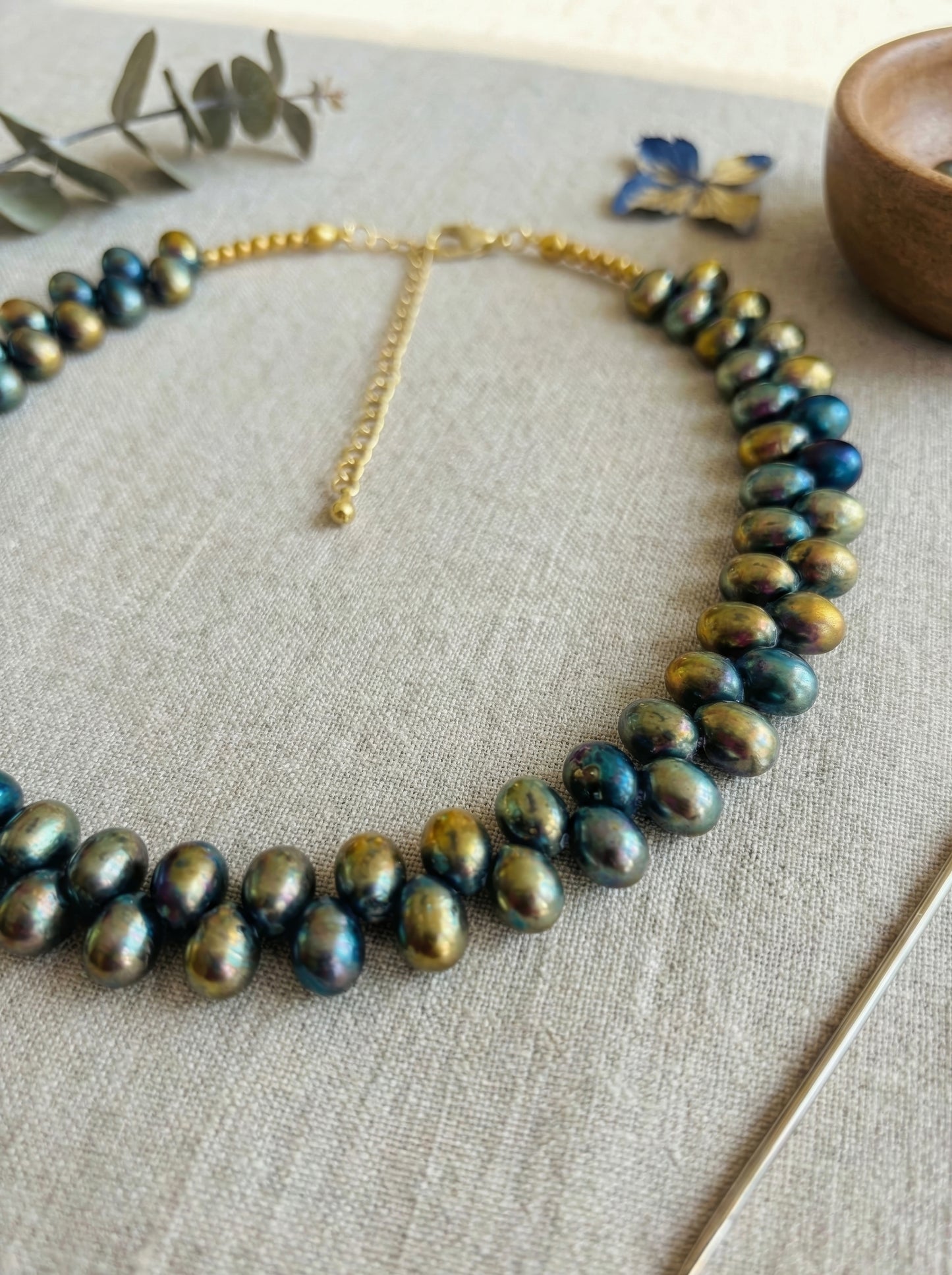 Prism Collar Necklace - Blue & Gold