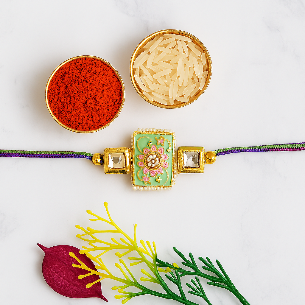 Rectangle Rakhi - Mint.png