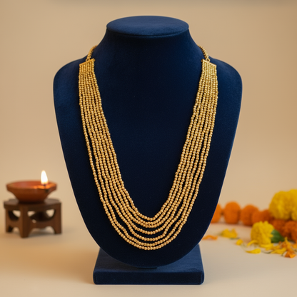 Multi-Strand Micron Gold-Plated Necklace in elegant setting